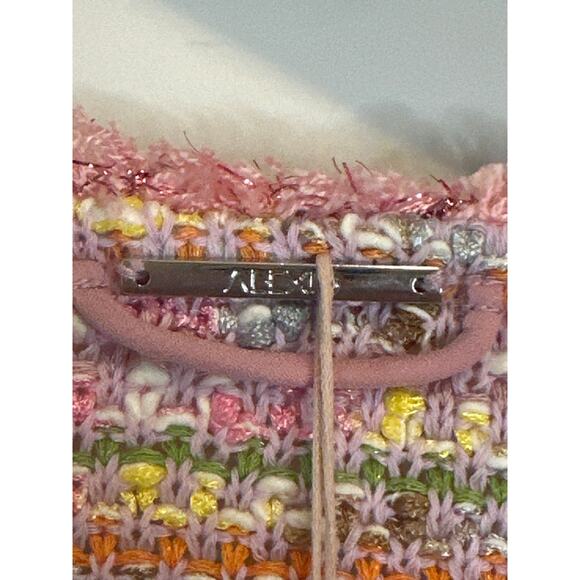 Alexis Elouise Cherry Blossom Tweed Mini Dress Belted Size Large NWT - Picture 6 of 12